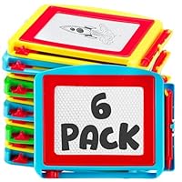 Bedwina Magnetic Drawing Board for Kids - (Pack of 6) Erasable Doodle Sketch Tablet and Travel Drawing Pad for Boys and Girls, Birthday Party Favors and Party Stocking Stuffers for Kids