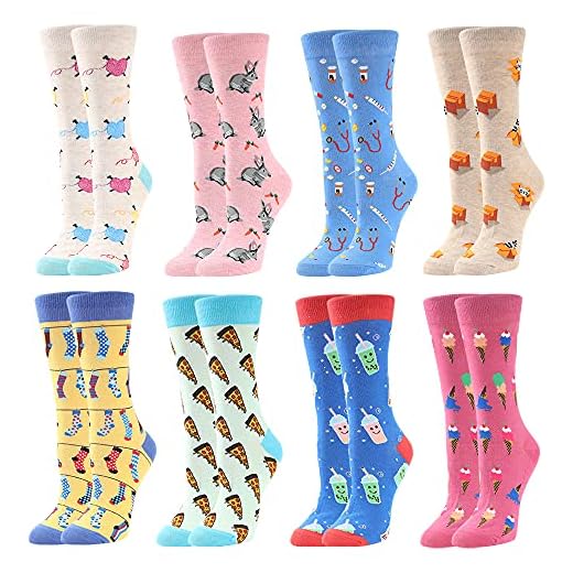 ECOMBOS Bunte Sneaker Socken Nette Lustige Neuheit Socken für Frauen Atmungsaktive Baumwolle Multipack Socken für Damen (Mehrfarbiges Tier) 8 BONANGEL Damen Lustige Bunte Socken,Mädchensocken witzige Strümpfe, Fun Gemusterte Muster Socken, Verrückte Socken Modische Oddsocks Mehrfarbig Klassisch als Geschenk, Neuheit Sneaker (8 Pairs-Socks)