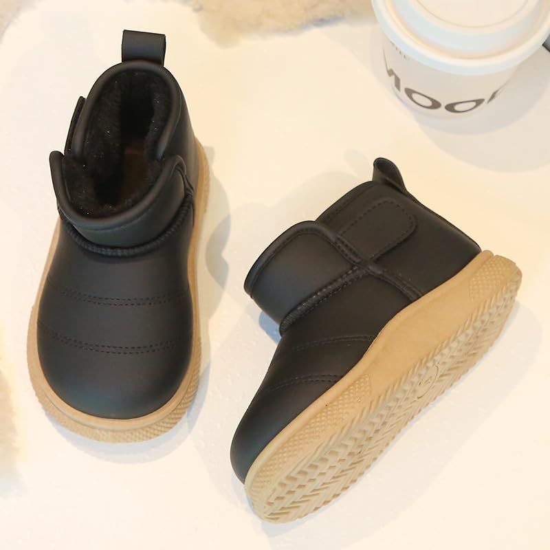 Toddler Winter Snow Boots, Fur Lined Ankle Boots, Slip-on Style, Beige3