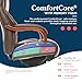 La-Z-Boy Delano Big & Tall Executive Office Chair, Ergonomic Mid-Back Body Pillow Lumbar Support, ComfortCore Memory Foam Cushion, Mahogany Wood Arms & Swivel Base, Bonded Leather, Chestnut Brown