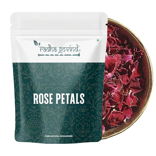 Image of Radha Govind Organic Sun Dried Rose Petals | Gulab Patti | Edible for Food and for Beautiful Hair & Skin (300 Gram)