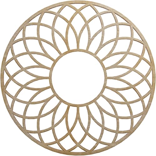 Image of Ekena Millwork 22 inchOD x 7 1 /2 inchID x 3 /8 inchT Cannes Wood Fretwork Pierced Ceiling Medallion, Hickory