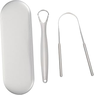 KALLORY 1 Conjunto Raspador De Língua Limpador De Metal Limpador Doméstico Limpador De Plástico Ferramenta De Limpeza De Boca Escova Oral Limpador De Língua De Aço Inoxidável Limpador De