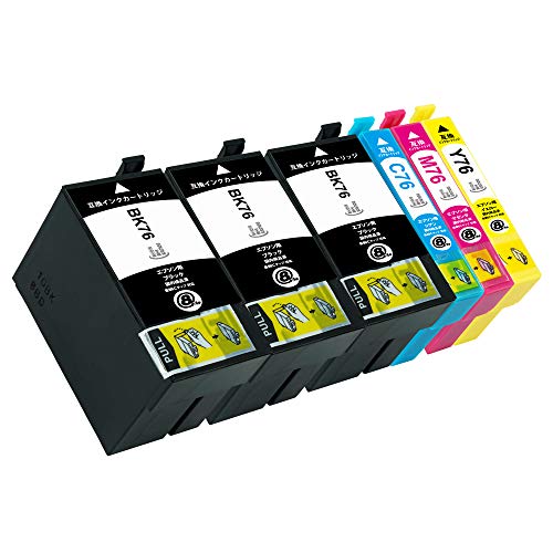 Amazon.co.jp: IC4CL76 (IC76) BK×3/C/M/Y 【全色大容量】 6本