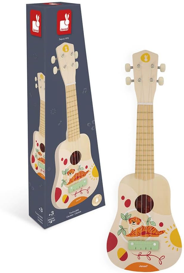 Janod Youkoulele aus Holz Sunshine - Musikalisches Geschenk für kleine Musiker Photo 1