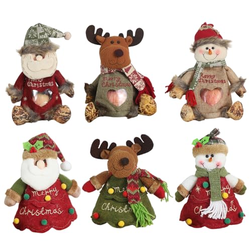 Sac cadeau de Noël réutilisable en feutre pour bonbons et jouets (lot de 6)