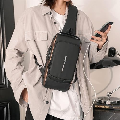 Image of PAPITA Sling Bag for Men Stylish Crossbody Backpack for Men & Women, Anti-Theft Chest Bag with Messenger Bags, Casual Shoulder Bag
