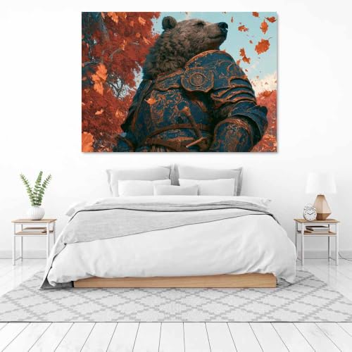 Portrait de l'ours chevalier affiche décorative salon 60x90cm