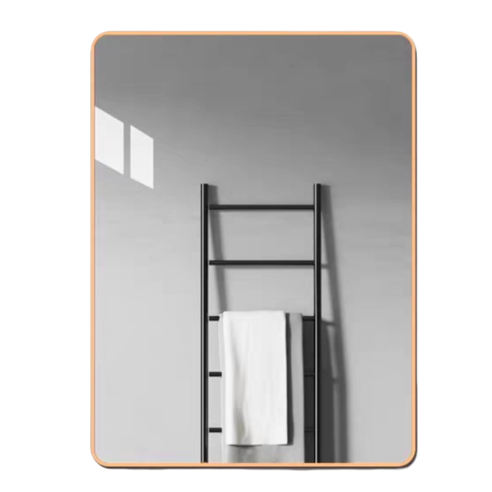 SXFSDOU Stick On Bathroom Mirrors Decorative Modern Glass Wall Mirror For Entryways Hallway Bedroom Living Room(Gold,30 * 40cm)