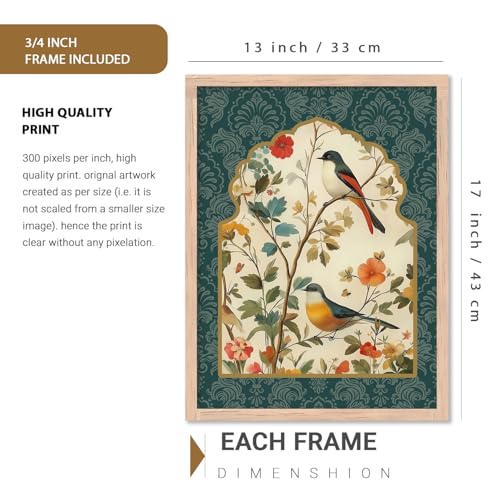 Image of Kotart Indian Art Traditional Floral Paintings for Living Room | Framed Wall Painting for Home Room Bedroom Office Wall Decor | Paintings For Home Decoration| Wall Poster With frames | Painting for Wall Decoration (Art 5, (13x17 inch), Framed)