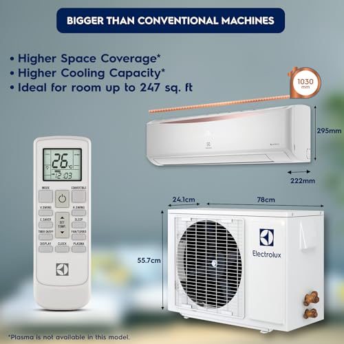 Image of Electrolux 1.5 Ton 3 Star Convertible Inverter Split Air Conditioner (AC), 100% Copper, PM2.5 Filter, 360 Cooling, I-Feel Tech, Anti-Corrosion and R32, White & Copper, UltimateHome 300, ESV183C2CA