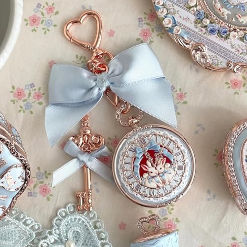 Image of Flower Knows Bunny Garden Lip Balm Bag Charm,Hydrating & Softening Lip Care with Nourishing Oils & Long-Lasting Moisture,Non-Sticky Shine,Vegan Skincare,Lip Keychain Cap,Cute for Gift(01 Creamy Blue)