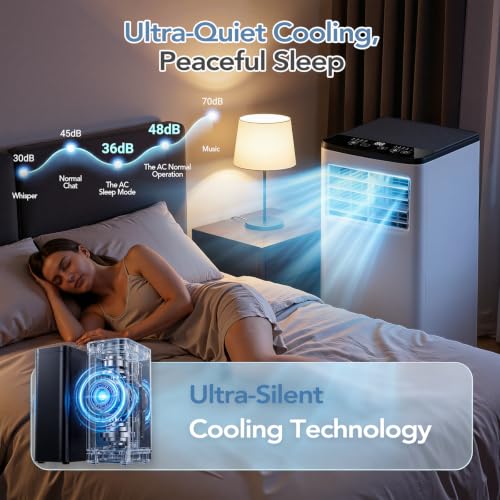 Image of Antarctic Star 8000 BTU Portable Air Conditioner, 4-in-1 Portable AC Unit Cool up to 350 Sq.Ft, 4 Modes Room Air Conditioner with Remote /24Hrs Timer /360 Wheels, Window Installation Kit Included