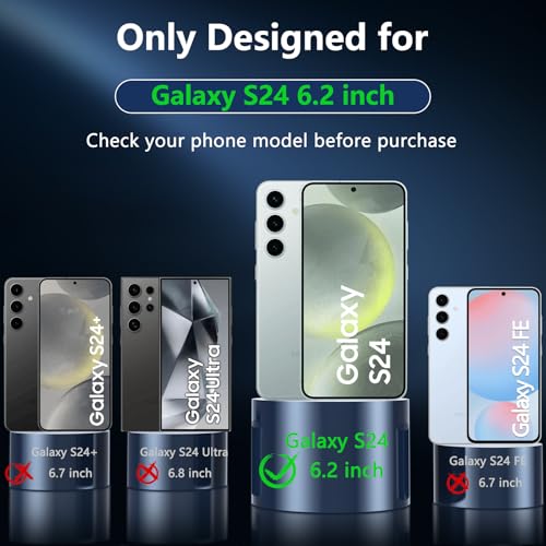 Image of OWKEY for Galaxy S24|S25 Case 6.2'',Magnetic Samsung Galaxy S24 /S25 Case for Magsafe with Tempered Glass Screen Protector, [Shockproof Military] Translucent Back Slim Bumper Cover S24 S25 Case, Black