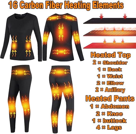 Men's Heated Thermal Underwear Set, Winter Outdoor Sports Underwear4