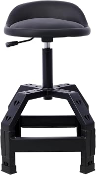 Dawn Jade Pneumatic 360 Degree Swivel Stool, Mechanics Rolling Creeper Seat, Heavy Duty Mechanics Stool,Black