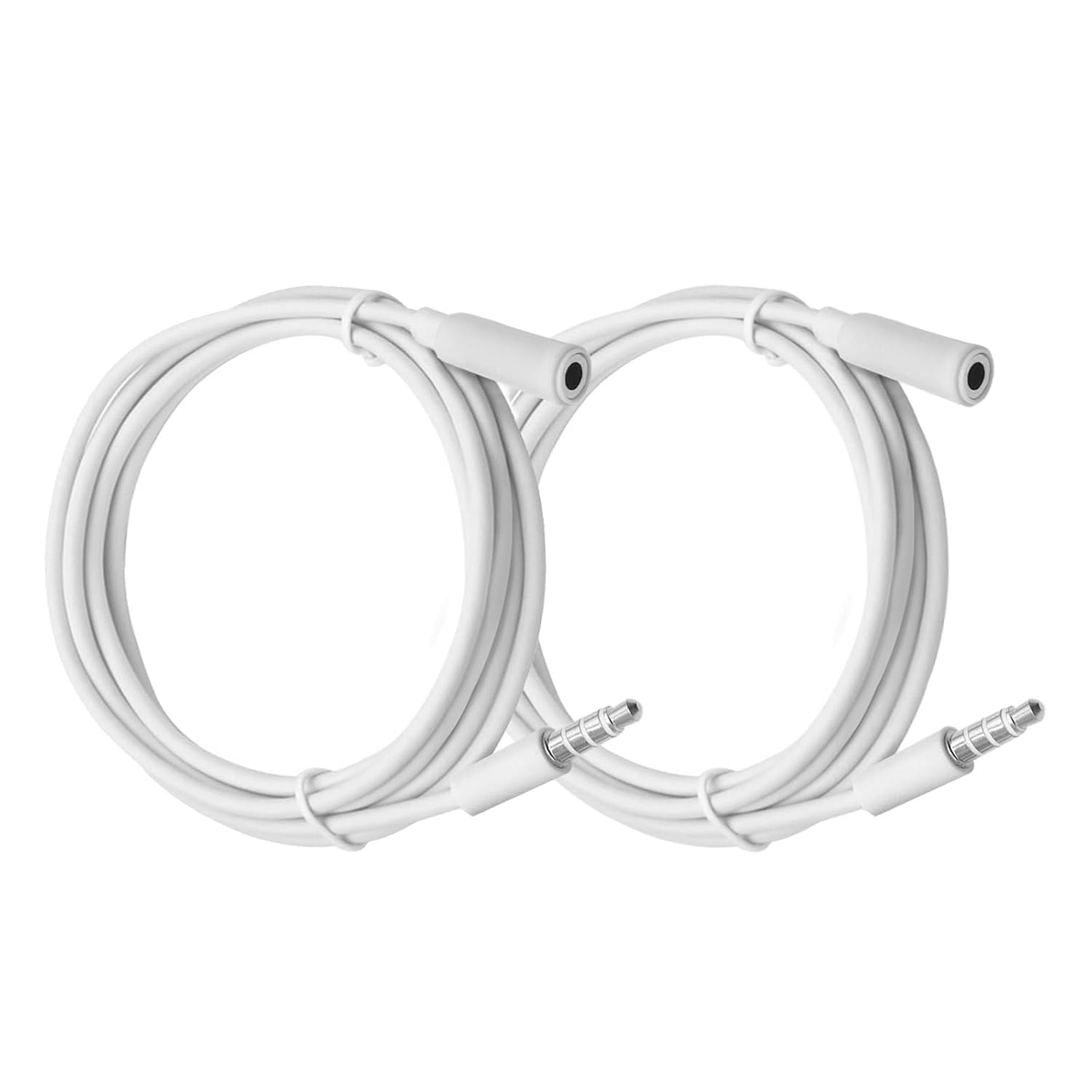 Pack of 2 Pieces 3.5mm 4-Pole Male to Female Audio Extension Cable (3 Meter), Stereo AUX Cord for Headphones, Earphones & Smartphones for Apple iPhone iPad iPod Samsung Galaxy HTC Android-image-0