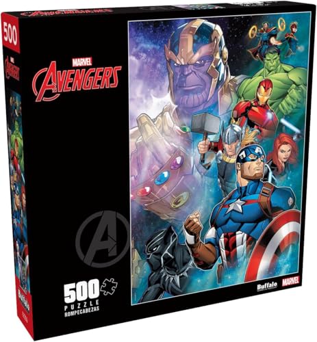 Buffalo Games - Marvel - Thanos vs. The Avengers - 500 Piece Jigsaw Puzzle for Adults -Challenging Puzzle Perfect for Game Nights - Finished Size is...