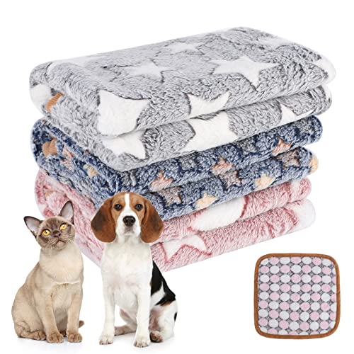 Medo 3pcs Pet Blankets for Small Cats and Dogs, Fluffy Soft Dog Blanket Washable Sleeping Pads for Cats and Dogs 3pcs 29 * 21"(L)+1pcs 7.8 * 7.8"