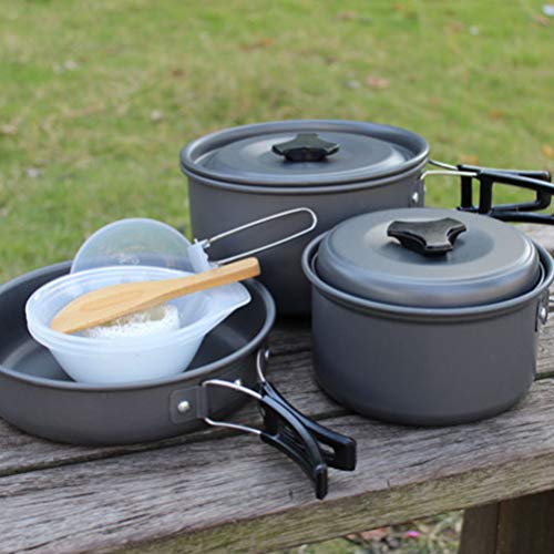 BESPORTBLE, 1 conjunto de utensílios de cozinha para acampamento portátil, dobrável, conjunto de pan
