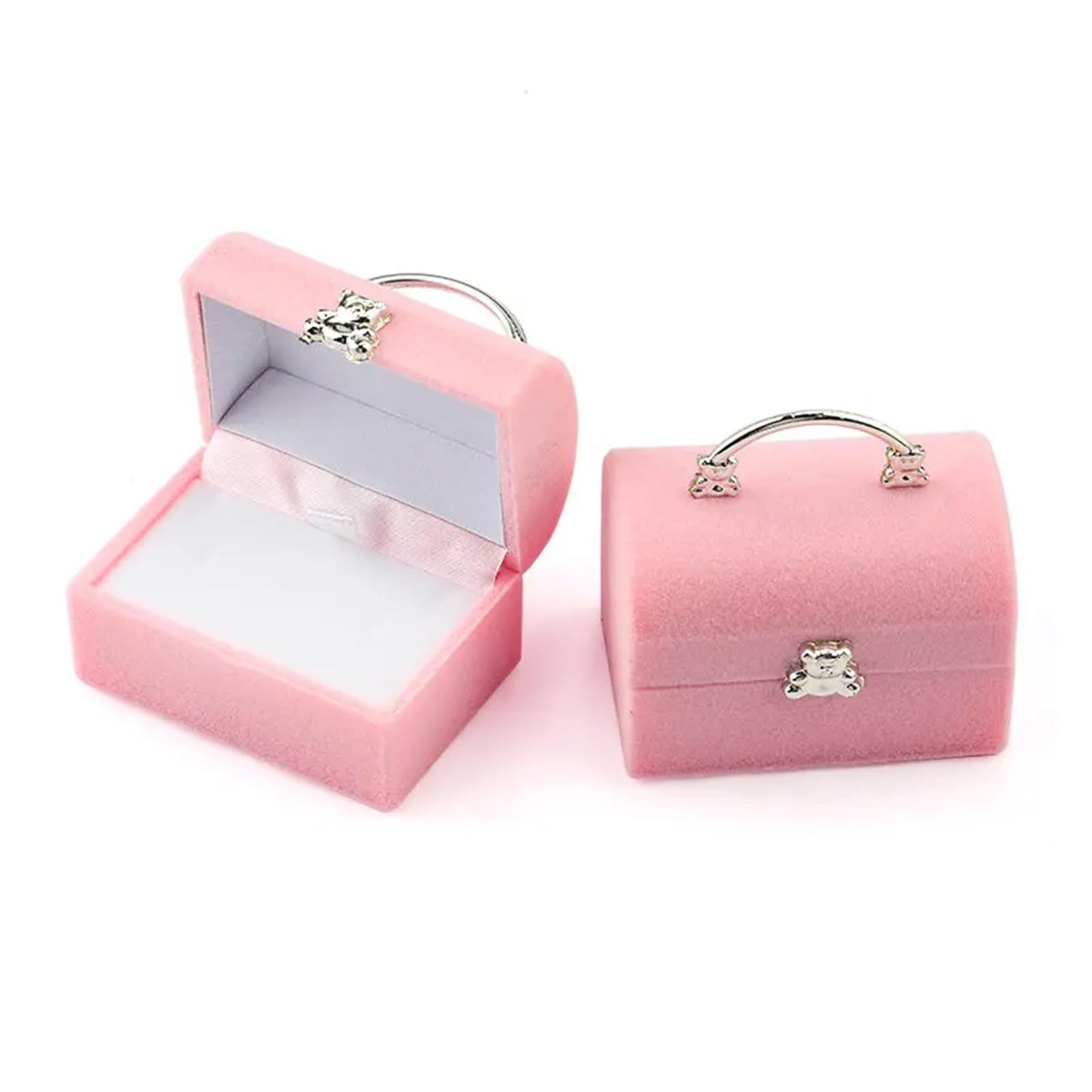WTAXBH Jewellery Box 1 Piece Small Jewelry Box Velvet Wedding Ring Necklace Display For Packaging(Pink)