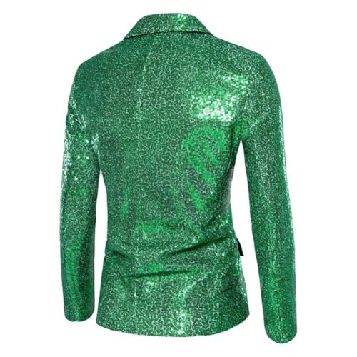 Men Sequin Suit Jacket Solid Bar KTV Stage Dress Male Blazer One Buttons Wedding Coat2