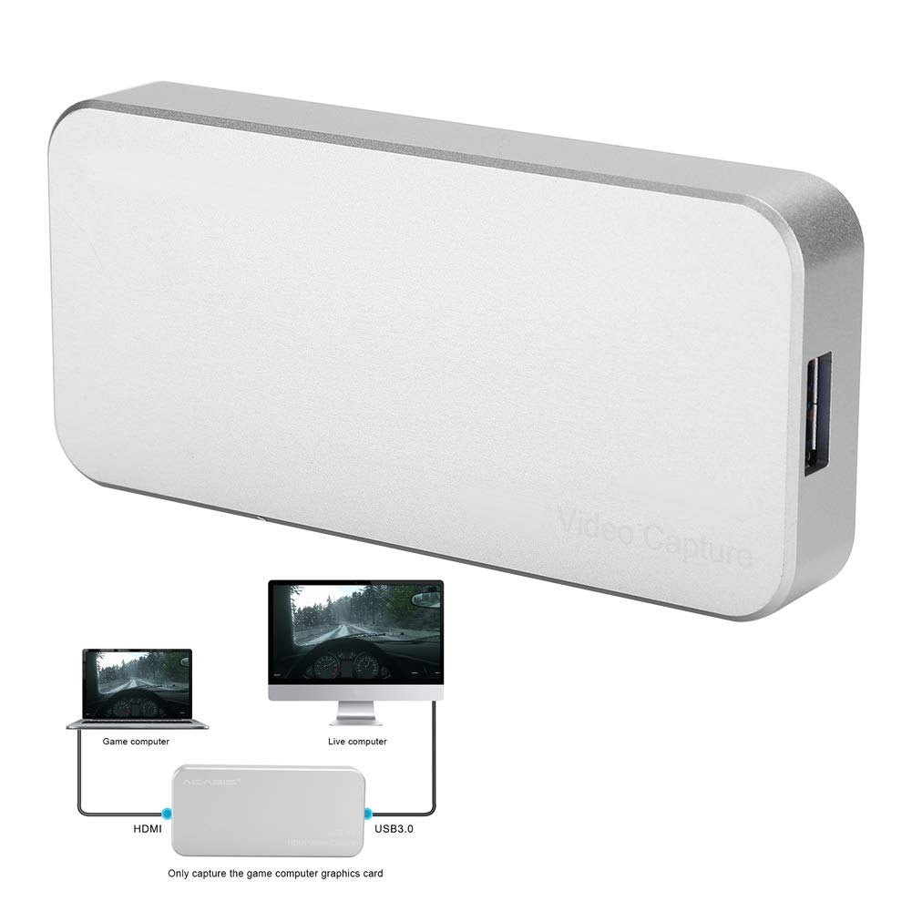 Aramox Karta USB3.0 Karta Graficzna 1080P 60FPS Stop Aluminium Plug and Play do Przesyłania Strumieniowego Gier Nagrywanie Wideokonferencji Włączone dla