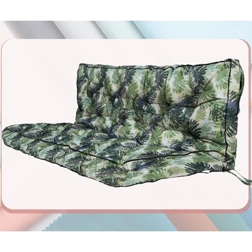 2-3 Seat Swing Replacement Cushion, Outdoor Bench Cushions with Backrest Thicken 4", Patio Furniture Garden Porch Loveseat Glider Pad Anti-Fading Waterproof (Palm Leaves, 40x55in) Palm Leave