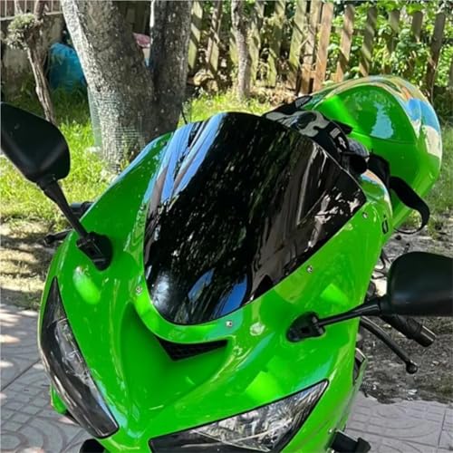 Pare-brise de moto Kawasaki ZX-6R anti-turbulences bulle noire 2005 2006