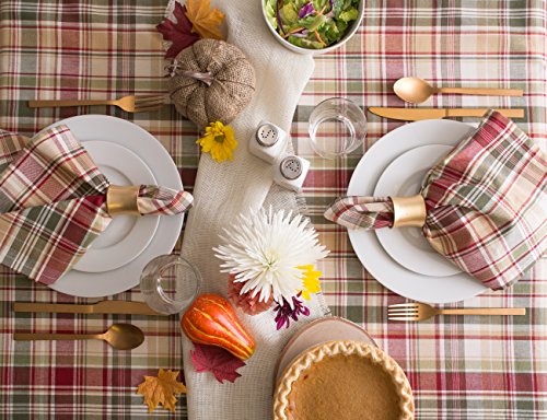 DII Autumn & Thanksgiving Tabletop Linens, Cotton, Plaid, 60x84 Rectangle Tablecloth, Plaid (Fall Colors), 84 x 60 inch (Rectangular) - Image 4