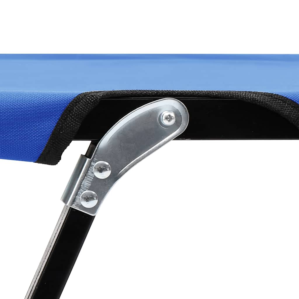 Lit de Camp Double Pliable 2 Places, Lit de Camping surélevé avec Cadre en Acier Robuste, Chaise Longue de Camping pour Voyage, Randonnée et Jardin, Bleu, 193x125x40cm