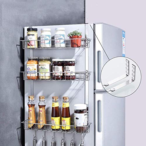 Home Refrigerator Side Rack Refrigerator Rack Kühlschrank Hanging Rack Regal Side Storage für Gewürze, Gewürze und Gläser