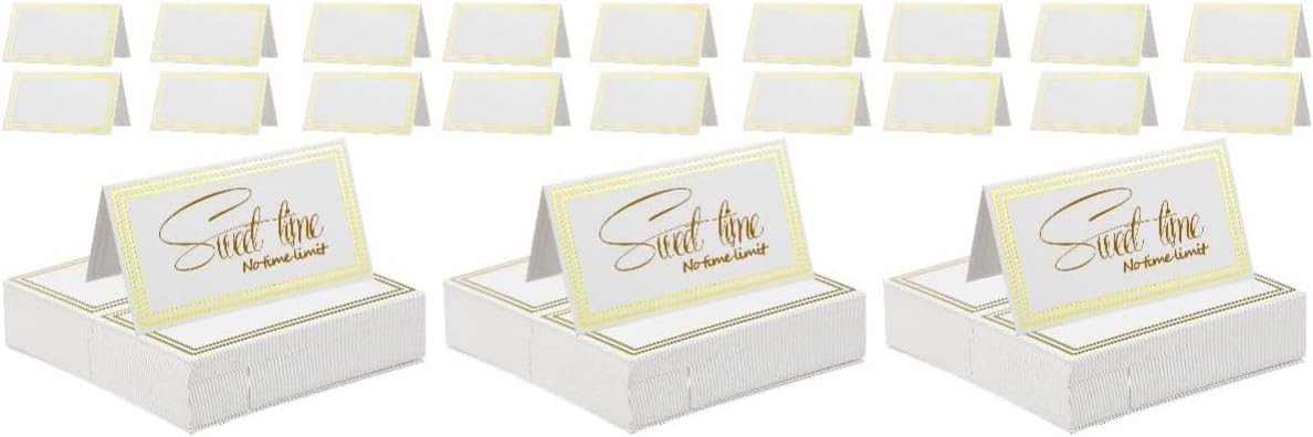 SHINEOFI 180pcs Elegant Bronzing Design Table Tent Cards for Weddings Banquets and Dinners Place Cards for Seating Arrangements for Events and Celebrations