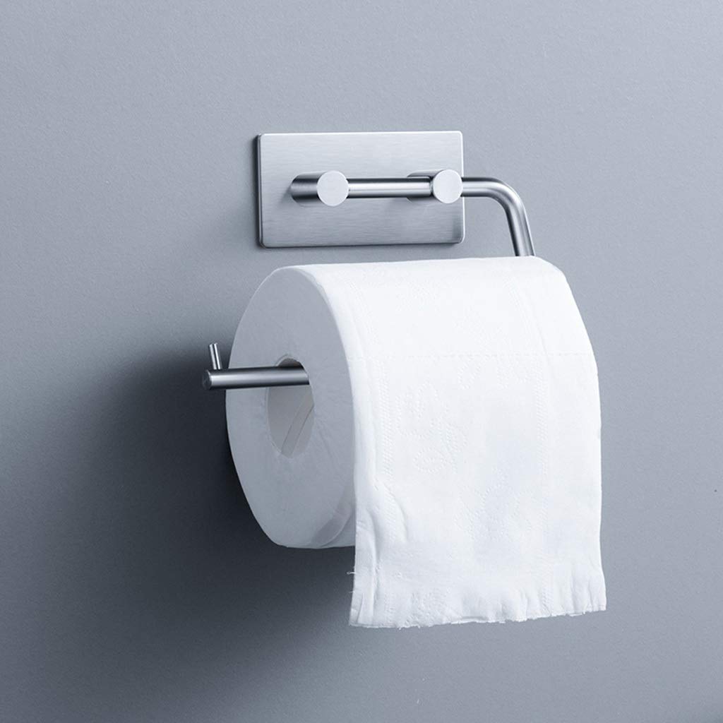 Stojak na papier toaletowy, uchwyt na papier toaletowy, uchwyt na papier toaletowy, samoprzylepny uchwyt na papier toaletowy, montowany na ścianie bez wiercenia, polerowana stal nierdzewna