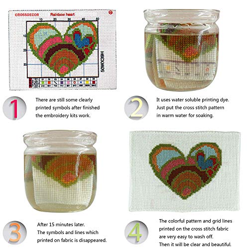 Cross Stitch Stamped Kits 11CT 12X14 inch Holiday Gift Pre-Printed Cross-Stitching Starter Patterns for Beginner Kids or Adults, Embroidery Needlepoint Kits Santa Claus Cat and Mouse - Thumbnail 2