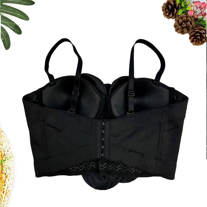 JSEIAJB French Three-Dimensional Petals Creative Flowers One-Piece Cup Gathered Bra Outer Wear Fishbone Slimming Slimming Sling(D,40C)