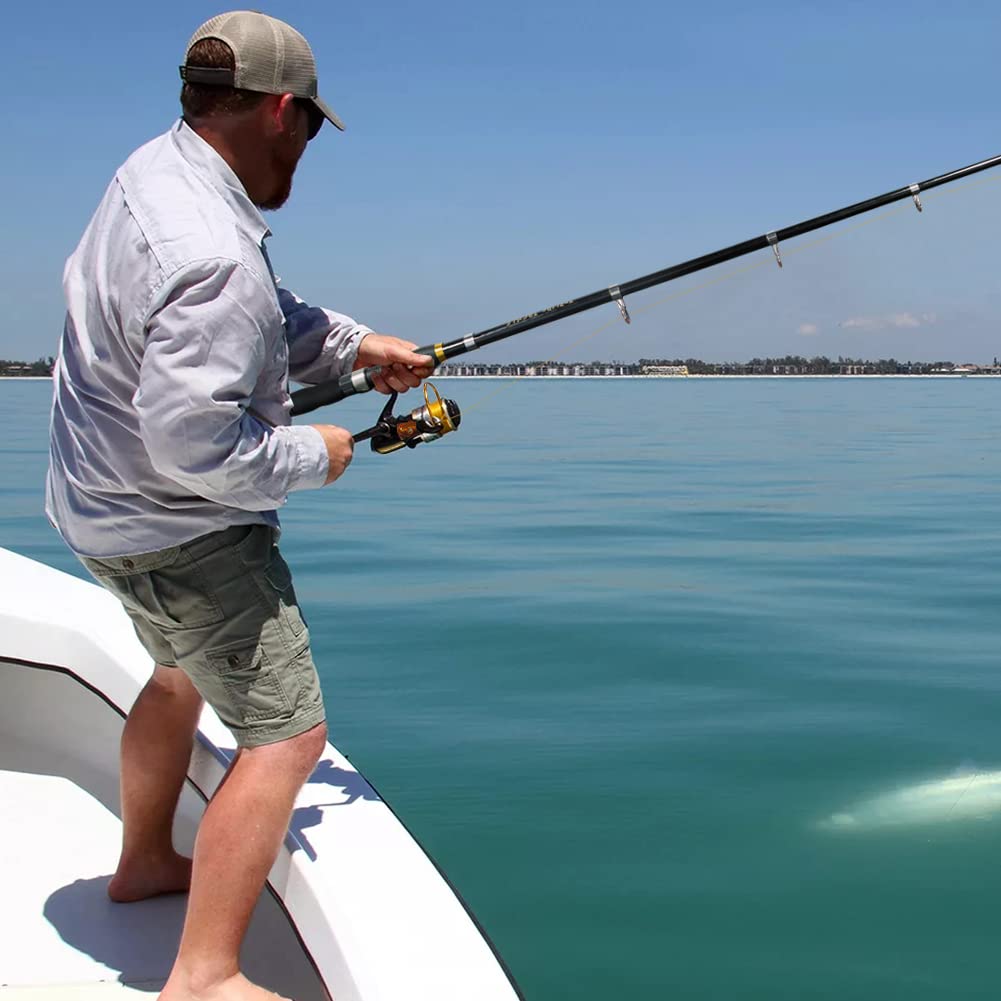 Canna da pesca pieghevole e mulinello, canna da pesca telescopica con mulinello da spinning, kit di canna da pesca pieghevole portatile per acqua salata e d'acqua dolce