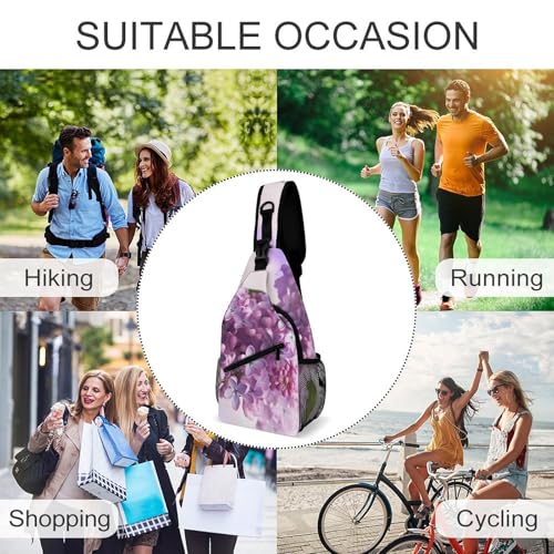 Mochila deportiva Lilac Flowers tipo sling para hombre mujer miniatura 6