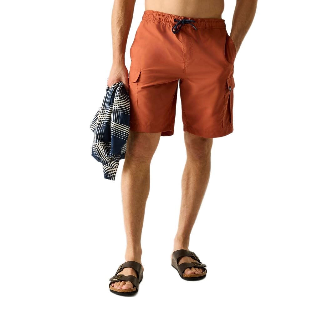 Regatta Men's Orange Blanmont Quick-Drying Swim Shorts in Size L, Sports Direct