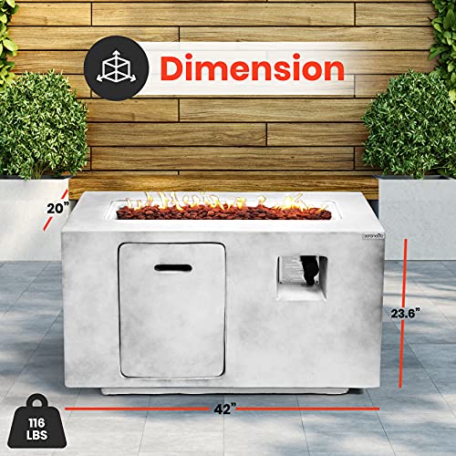 Concrete-Outdoor-Propane-Fire-Pit-Table-CSAETL-Certified-Safe-50000BTU-Pulse-Ignition-Weatherproof-Square-Propane-Gas-Fire-Table-Adjustable-Flame-Thermocouple-PVC-Cover-Lava-Rock-SLFPCN56