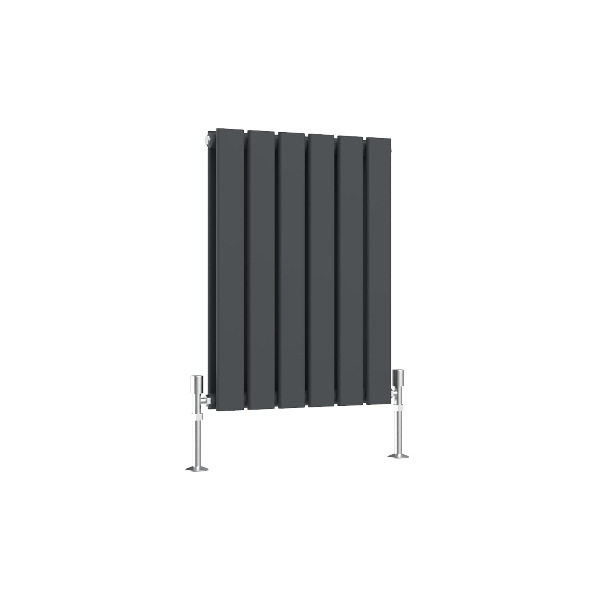 SLINE SANITARY Anthracite Flat Panel Designer Radiator 600x408mm Horizontal Double Column Wall Mounted Central Heating Radiator for Bathroom & Living Room