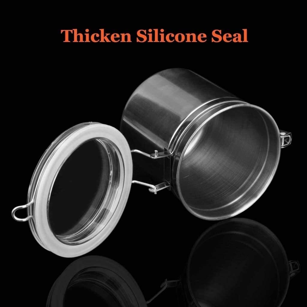 Contenitori Alimenti Ermetici Barattoli Ermetici For Barattoli Da Caffè Da Cucina Contenitori For Alimenti In Acciaio Inossidabile Con Morsetto Di Bloccaggio Del Coperchio In Acrilico Trasparente, 650