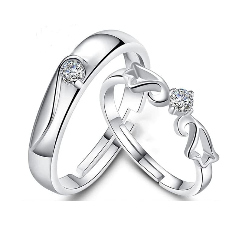 Couple Rings For Lovers Pair Stainless Steel Proposal Ring King Queen Finger Adjustable Ring-image-46