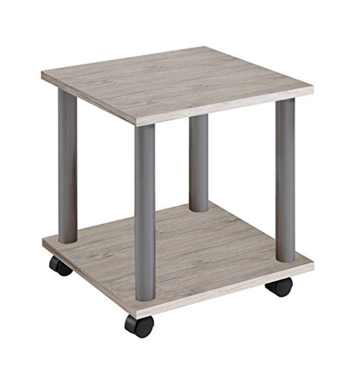 FMD Side Table with Wheels, Sand Oak, 60x40x44.5 cm