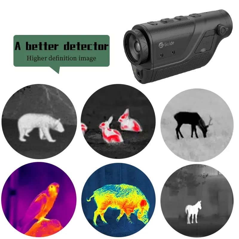 YuqiaoTime Handheld Thermal Imaging Monocular Guide TD430 400×300 IR Resolution,1x, 2X and 4xDigital Zoom, Measurement Distance 0.5 m to 200m, Thermal Imaging for Hunting