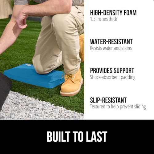 Image of GORILLA GRIP Extra Thick Supportive Foam Kneeling Pad, 2PK, Large Cushion Heavy Duty Knee Pads for Gardening, Baby Bath Time, Dirt and Water Resistant, Workout and Garden Supplies, 17.5x11, True Blue