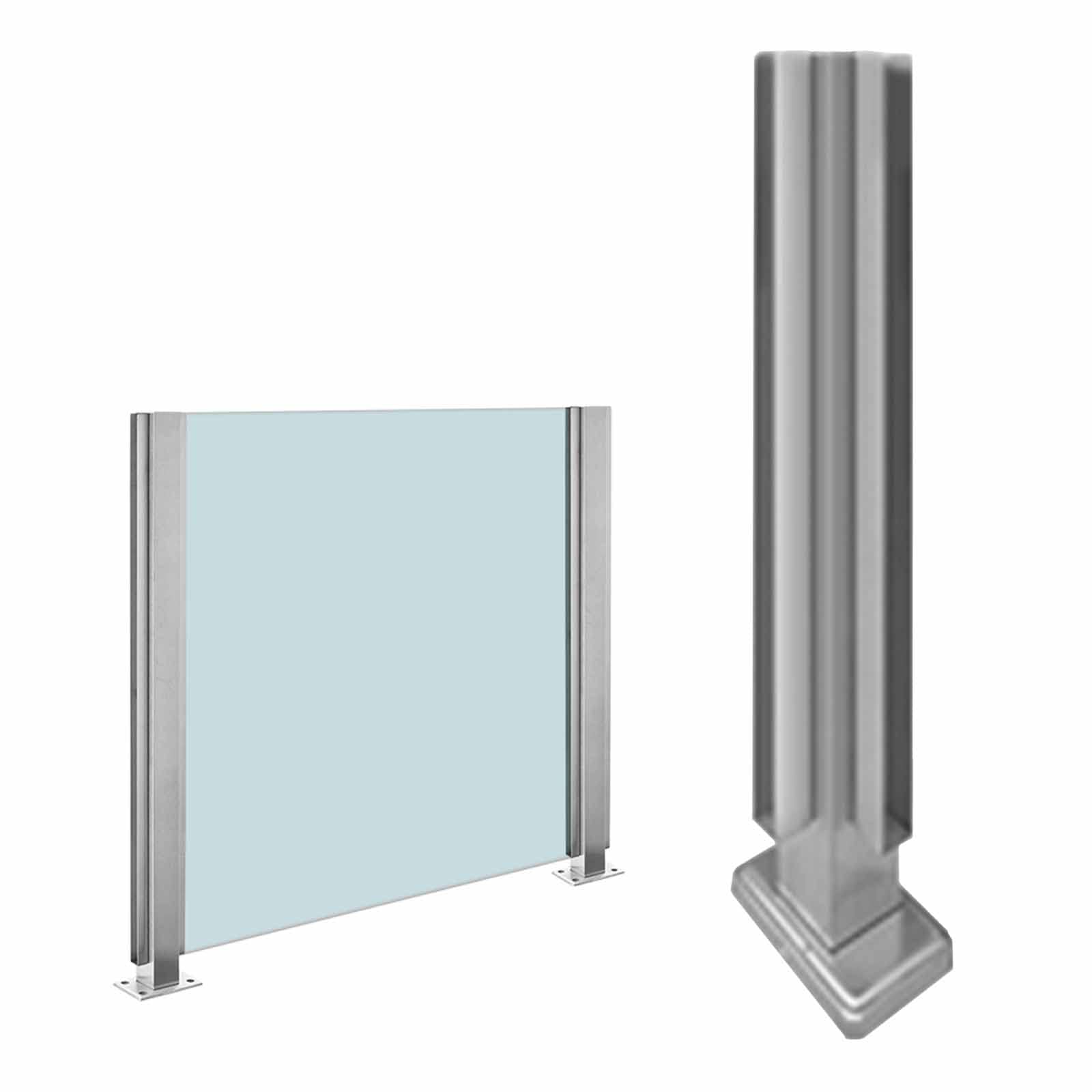 Poteaux de garde-corps en verre pour clôture de jardin et escalier extérieur