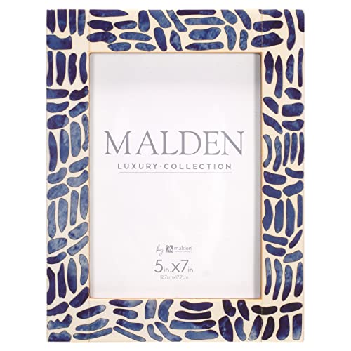 Malden International Designs 5x7 Indigo Picture Frame Blue Wood MDF (2452-57)