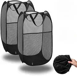 Kit com 2 Cesto de Roupas Dobrável Para Roupa Suja Organizador Multiuso Flexível Lavanderia Banheiro Quarto Dormitório