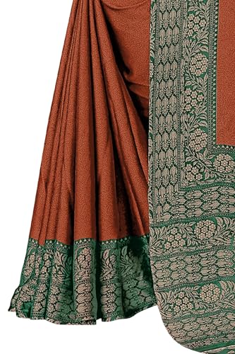 Image of MIRCHI FASHION Saree for Woman Chiffon Georgette Solid with Contrast Border | Lightweight Daily Wear Women's Sari and Printed Blouse Piece